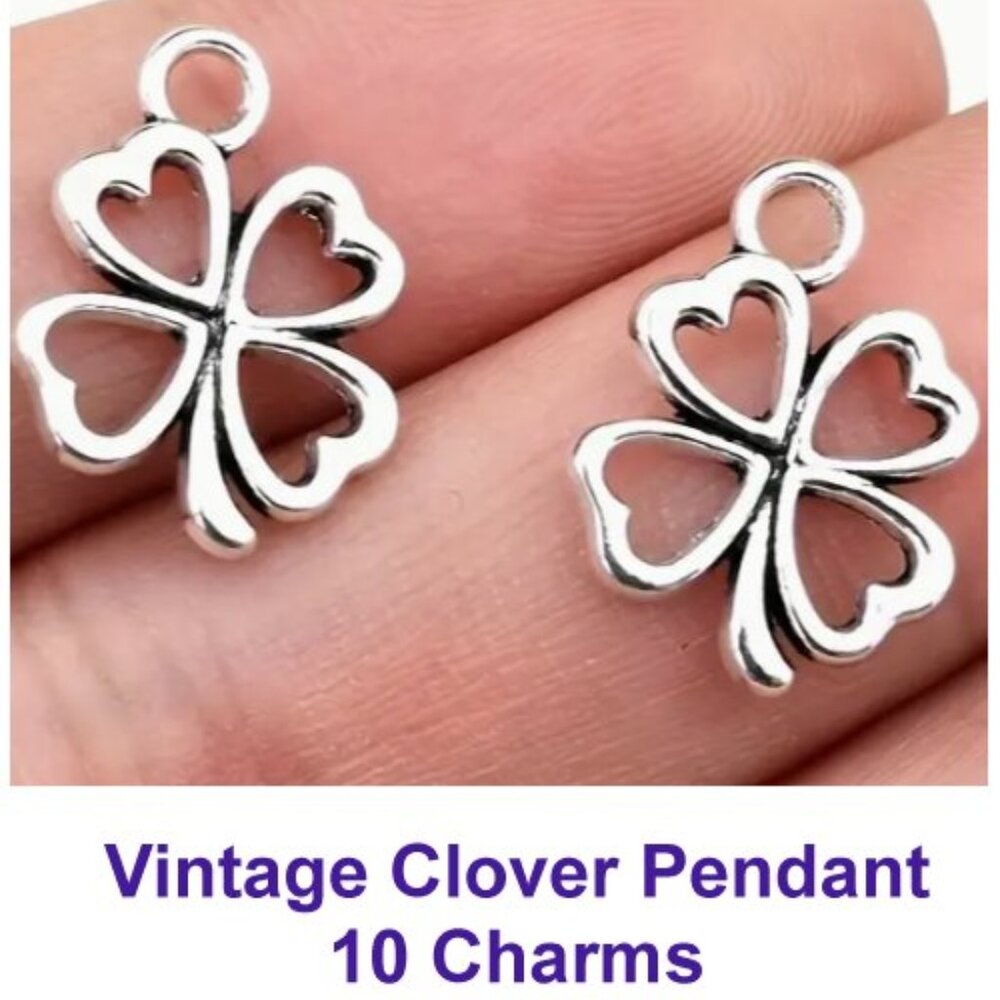 Vintage Clover Pendant  10 charms